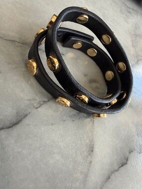 Tory Burch Black double wrap bracelet